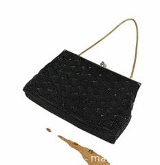 MaxSold Auction: Black Beaded Scallop Evening Clutch Frame Purse - Hayward (California, USA) SELLER MANAGED Reseller Online Auction - Oakhill Way