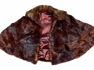 MaxSold Auction: Vintage Brown Real Fur Cape with Satin Lining - Hayward (California, USA) SELLER MANAGED Reseller Online Auction - Oakhill Way