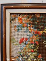 MaxSold Auction: Framed needlepoint tapestry scene of white swans on a lake - London (Ontario, Canada) PARTNER MANAGED Downsizing Online Auction - Seymour Crescent