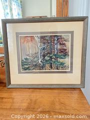 MaxSold Auction: 1970s Watercolor Landscape of Forest in Wood Frame - Greater Sudbury (Ontario, Canada) PARTNER MANAGED Estate Sale Online Auction -  Pebble Hill Place