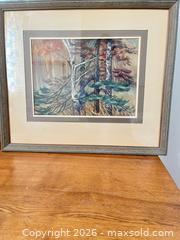 MaxSold Auction: 1970s Watercolor Landscape of Forest in Wood Frame - Greater Sudbury (Ontario, Canada) PARTNER MANAGED Estate Sale Online Auction -  Pebble Hill Place