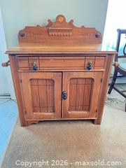 MaxSold Auction: Antique Oak Sideboard / Washstand, Arts & Crafts / Eastlake - Greater Sudbury (Ontario, Canada) PARTNER MANAGED Estate Sale Online Auction -  Pebble Hill Place