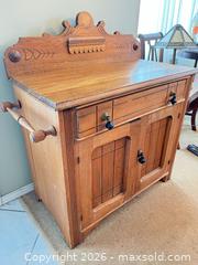 MaxSold Auction: Antique Oak Sideboard / Washstand, Arts & Crafts / Eastlake - Greater Sudbury (Ontario, Canada) PARTNER MANAGED Estate Sale Online Auction -  Pebble Hill Place