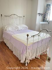 MaxSold Auction: Antique white & Brass Wrought Iron Bed-frame  - Greater Sudbury (Ontario, Canada) PARTNER MANAGED Estate Sale Online Auction -  Pebble Hill Place