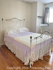 MaxSold Auction: Antique white & Brass Wrought Iron Bed-frame  - Greater Sudbury (Ontario, Canada) PARTNER MANAGED Estate Sale Online Auction -  Pebble Hill Place