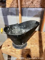 MaxSold Auction: Black Metal Coal Scuttle / Ash Bucket with Wooden-Grip Handle - Greater Sudbury (Ontario, Canada) PARTNER MANAGED Estate Sale Online Auction -  Pebble Hill Place