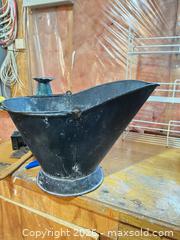 MaxSold Auction: Black Metal Coal Scuttle / Ash Bucket with Wooden-Grip Handle - Greater Sudbury (Ontario, Canada) PARTNER MANAGED Estate Sale Online Auction -  Pebble Hill Place