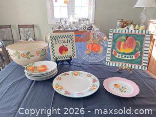 MaxSold Auction: Ceramic & Glass Peach Floral Plates, Chargers, Bowls & Tiles - Greater Sudbury (Ontario, Canada) PARTNER MANAGED Estate Sale Online Auction -  Pebble Hill Place