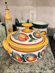 MaxSold Auction: Ceramic kitchenware/ serving dish with lid / Oil Decanters  - Greater Sudbury (Ontario, Canada) PARTNER MANAGED Estate Sale Online Auction -  Pebble Hill Place
