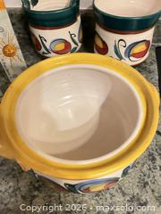 MaxSold Auction: Ceramic kitchenware/ serving dish with lid / Oil Decanters  - Greater Sudbury (Ontario, Canada) PARTNER MANAGED Estate Sale Online Auction -  Pebble Hill Place