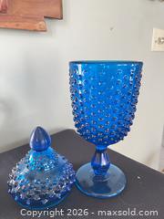 MaxSold Auction: Cobalt Blue Pressed Glass Hobnail Covered Compote - Greater Sudbury (Ontario, Canada) PARTNER MANAGED Estate Sale Online Auction -  Pebble Hill Place