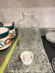 MaxSold Auction: Glass Beverage Decanter with plastic lid  - Greater Sudbury (Ontario, Canada) PARTNER MANAGED Estate Sale Online Auction -  Pebble Hill Place
