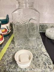 MaxSold Auction: Glass Beverage Decanter with plastic lid  - Greater Sudbury (Ontario, Canada) PARTNER MANAGED Estate Sale Online Auction -  Pebble Hill Place