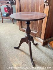 MaxSold Auction: Mahogany Tripod Pedestal Side Table, Queen Anne–Style - Greater Sudbury (Ontario, Canada) PARTNER MANAGED Estate Sale Online Auction -  Pebble Hill Place