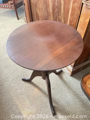 MaxSold Auction: Mahogany Tripod Pedestal Side Table, Queen Anne–Style - Greater Sudbury (Ontario, Canada) PARTNER MANAGED Estate Sale Online Auction -  Pebble Hill Place