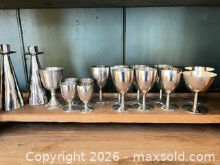 MaxSold Auction: Marked Holland Pewter Goblets and Modern Candlesticks - Greater Sudbury (Ontario, Canada) PARTNER MANAGED Estate Sale Online Auction -  Pebble Hill Place