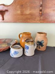MaxSold Auction: Mexican Painted Serving Bowl with 4 Stoneware Crocks/Pitchers - Greater Sudbury (Ontario, Canada) PARTNER MANAGED Estate Sale Online Auction -  Pebble Hill Place