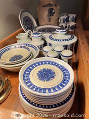MaxSold Auction: Midwinter (Stonehenge) Blue Dahlia Stoneware Dinnerware Set - Greater Sudbury (Ontario, Canada) PARTNER MANAGED Estate Sale Online Auction -  Pebble Hill Place