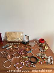MaxSold Auction: Mixed Costume Jewelry Lot: Bangles, Bracelets, Clutch, Watch (16-30) - Greater Sudbury (Ontario, Canada) PARTNER MANAGED Estate Sale Online Auction -  Pebble Hill Place