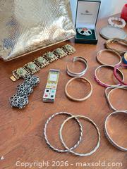 MaxSold Auction: Mixed Costume Jewelry Lot: Bangles, Bracelets, Clutch, Watch (16-30) - Greater Sudbury (Ontario, Canada) PARTNER MANAGED Estate Sale Online Auction -  Pebble Hill Place