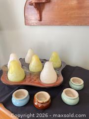 MaxSold Auction: Pear-Shaped Decorative Candles with Ceramic Holders & Multicolor Tray - Greater Sudbury (Ontario, Canada) PARTNER MANAGED Estate Sale Online Auction -  Pebble Hill Place