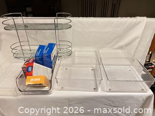 MaxSold Auction: Plastic clear storage containers/ drawer organizers/ metal organizer  - Greater Sudbury (Ontario, Canada) PARTNER MANAGED Estate Sale Online Auction -  Pebble Hill Place
