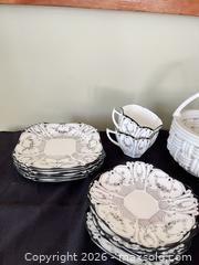 MaxSold Auction: Shelley (England) Bone China Teacups & Plates — White with Black Floral - Greater Sudbury (Ontario, Canada) PARTNER MANAGED Estate Sale Online Auction -  Pebble Hill Place