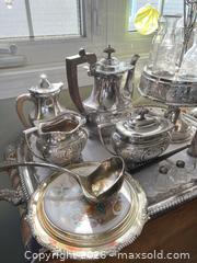 MaxSold Auction: Silverplated Victorian / Mid-Century Tea & Serving Set - Greater Sudbury (Ontario, Canada) PARTNER MANAGED Estate Sale Online Auction -  Pebble Hill Place