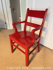 MaxSold Auction: Solid Wood Red Ladder-Back Armchair with Fixed Arms - Greater Sudbury (Ontario, Canada) PARTNER MANAGED Estate Sale Online Auction -  Pebble Hill Place