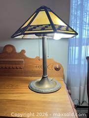 MaxSold Auction: Stained Glass Lamp with metal base  - Greater Sudbury (Ontario, Canada) PARTNER MANAGED Estate Sale Online Auction -  Pebble Hill Place