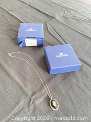 MaxSold Auction: Swarovski Black Crystal Pendant Necklace, Silver Tone - Greater Sudbury (Ontario, Canada) PARTNER MANAGED Estate Sale Online Auction -  Pebble Hill Place