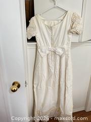 MaxSold Auction: Vintage Ivory & Cream A-line Wedding Dress with Puff Sleeves and Bow - Greater Sudbury (Ontario, Canada) PARTNER MANAGED Estate Sale Online Auction -  Pebble Hill Place