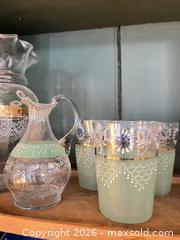 MaxSold Auction: Vintage Mid-Century Glass Beverage Set with Gold Trim & Florals - Greater Sudbury (Ontario, Canada) PARTNER MANAGED Estate Sale Online Auction -  Pebble Hill Place