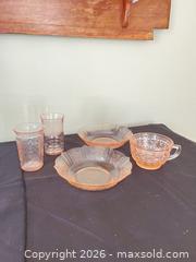 MaxSold Auction: Vintage Pink Depression Glass Bowls, Cups & Tumblers - Greater Sudbury (Ontario, Canada) PARTNER MANAGED Estate Sale Online Auction -  Pebble Hill Place