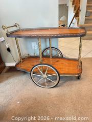 MaxSold Auction: Vintage Two-Tier Serving / Bar Cart with Inlaid Marquetry - Greater Sudbury (Ontario, Canada) PARTNER MANAGED Estate Sale Online Auction -  Pebble Hill Place