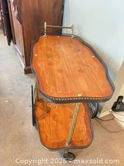 MaxSold Auction: Vintage Two-Tier Serving / Bar Cart with Inlaid Marquetry - Greater Sudbury (Ontario, Canada) PARTNER MANAGED Estate Sale Online Auction -  Pebble Hill Place