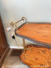 MaxSold Auction: Vintage Two-Tier Serving / Bar Cart with Inlaid Marquetry - Greater Sudbury (Ontario, Canada) PARTNER MANAGED Estate Sale Online Auction -  Pebble Hill Place
