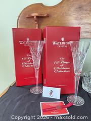 MaxSold Auction: Waterford Crystal Lot: 12 Days & Millennium Flutes, Bowl (4 pcs) - Greater Sudbury (Ontario, Canada) PARTNER MANAGED Estate Sale Online Auction -  Pebble Hill Place