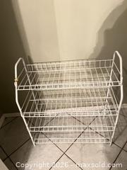 MaxSold Auction: White metal Shoe Rack -4 shelves  - Greater Sudbury (Ontario, Canada) PARTNER MANAGED Estate Sale Online Auction -  Pebble Hill Place