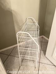 MaxSold Auction: White metal Shoe Rack -4 shelves  - Greater Sudbury (Ontario, Canada) PARTNER MANAGED Estate Sale Online Auction -  Pebble Hill Place