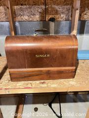 MaxSold Auction: Wooden Singer Sewing Machine carrying Case  - Greater Sudbury (Ontario, Canada) PARTNER MANAGED Estate Sale Online Auction -  Pebble Hill Place
