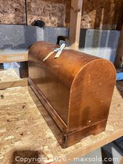 MaxSold Auction: Wooden Singer Sewing Machine carrying Case  - Greater Sudbury (Ontario, Canada) PARTNER MANAGED Estate Sale Online Auction -  Pebble Hill Place