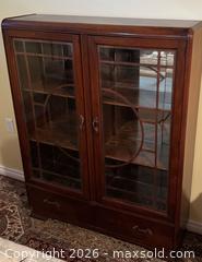 MaxSold Auction: Antique-Style Dark Brown Veneer Display Cabinet with Glass - Hamilton (Ontario, Canada)  PARTNER MANAGED Estate Sale Online Auction - Barton Street East