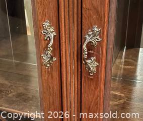 MaxSold Auction: Antique-Style Dark Brown Veneer Display Cabinet with Glass - Hamilton (Ontario, Canada)  PARTNER MANAGED Estate Sale Online Auction - Barton Street East