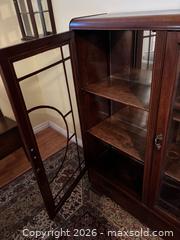 MaxSold Auction: Antique-Style Dark Brown Veneer Display Cabinet with Glass - Hamilton (Ontario, Canada)  PARTNER MANAGED Estate Sale Online Auction - Barton Street East