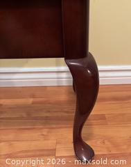 MaxSold Auction: Small Glass-Top Coffee Table – Cherry/Mahogany Finish – Traditional Style - Hamilton (Ontario, Canada)  PARTNER MANAGED Estate Sale Online Auction - Barton Street East