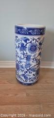 MaxSold Auction: Tall Blue & White Umbrella Stand – Classic European Style - Hamilton (Ontario, Canada) SELLER MANAGED Estate Sale Online Auction - Barton Street East,