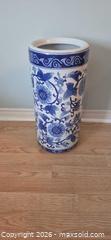 MaxSold Auction: Tall Blue & White Umbrella Stand – Classic European Style - Hamilton (Ontario, Canada) SELLER MANAGED Estate Sale Online Auction - Barton Street East,