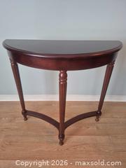 MaxSold Auction: The Bombay Company Demi-Lune Console Table, Dark Brown - Hamilton (Ontario, Canada) SELLER MANAGED Estate Sale Online Auction - Barton Street East