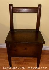 MaxSold Auction: Victorian Dark Brown Solid Wood Box Chair with Hinged Lid - Hamilton (Ontario, Canada)  PARTNER MANAGED Estate Sale Online Auction - Barton Street East